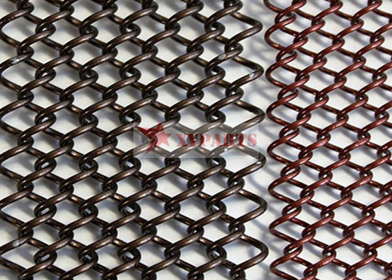 Aluminum Stainless Steel Copper Metal Coil Drapery Mesh For Interior Decoration