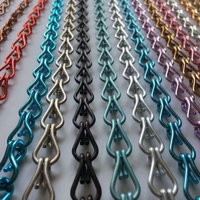 Colorful Aluminum Chains Curtain As Space Divider For Hotel Decoration