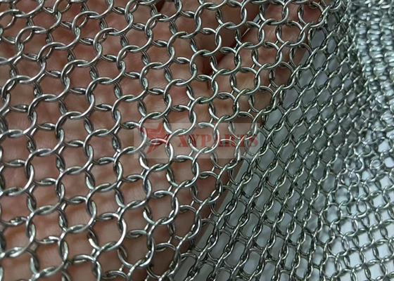 Stainless Steel 0.8x7mm Welded Type Ring Mesh Curtain For Interior Decoration