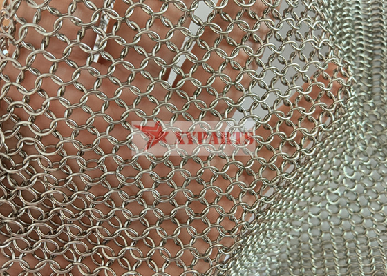 SS304 Chainmail Welded Ring Mesh 0.8mm Wire 7mm Ring For Decoration