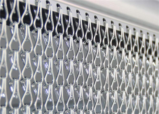 2.0mm Aluminum Chain Link Curtains Silver Color For Room Dividers