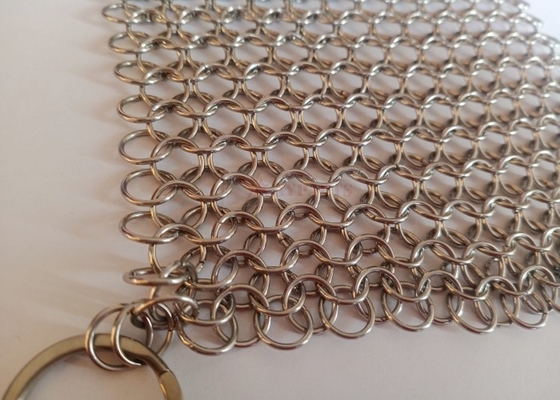 Customizable 7x7inch Chain Mail Cast Iron Cleaner Rust Resistance