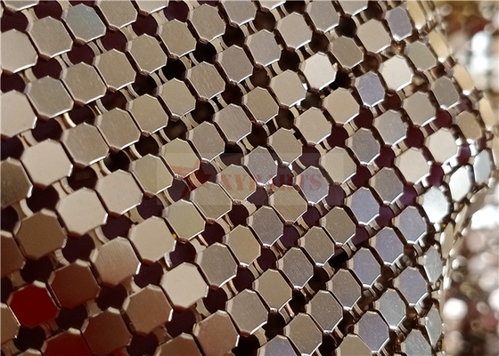 6x6mm Sequin Metal Mesh Fabric Aluminium For Interior Space Decoration