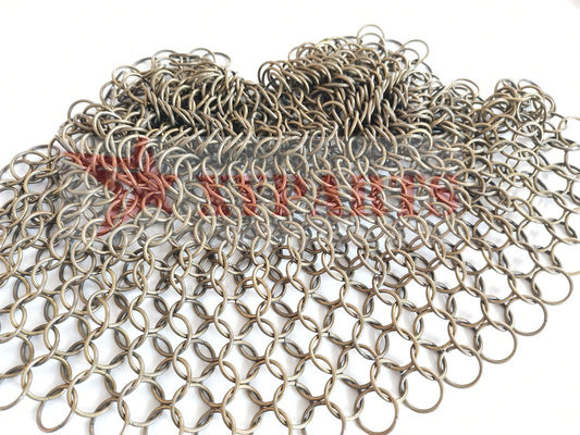 Bronze Stainless Steel Chainmail Metal Ring Mesh For Wall Curtains