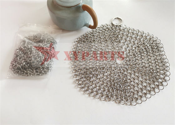 8x6 Inch Pot Pan SS 316 Square Round Kitchen Chain Mail Scrubber