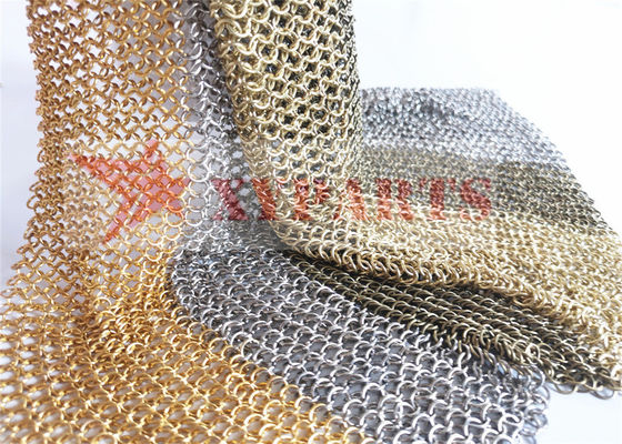 Hotel Decor Chain Mail Ring Metal Mesh Curtain With PVD Colors