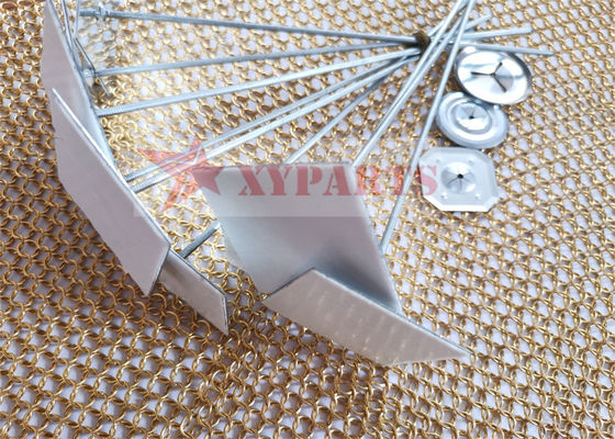 250mm Pin Length Rock Wool Galvanized Steel Self Adhesive Insulation Hangers