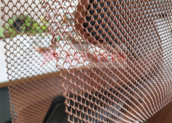 Link Type Decorative Metal Wire Mesh Curtains For Architectural Wall Cladding