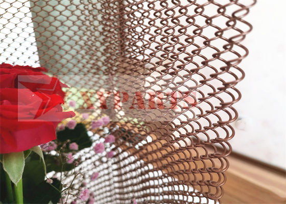 Architectural Aluminum Metal Coil Drapery Mesh For Shopping Malls