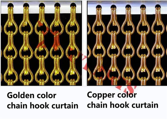 Colorful Double Hooks Aluminum Chain Link Curtain With Customized Dimension