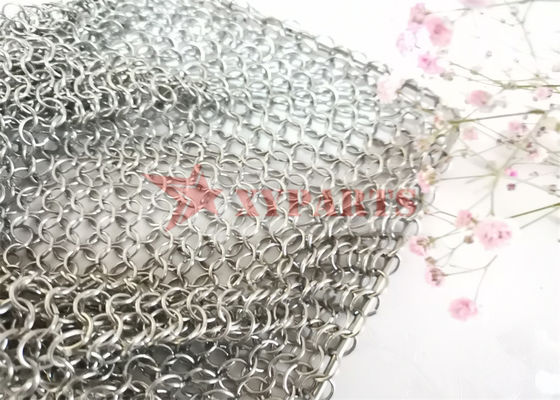 15x15cm Stainless Steel Ring Mesh Scrubber Square Shape For Kitchen Cleaning
