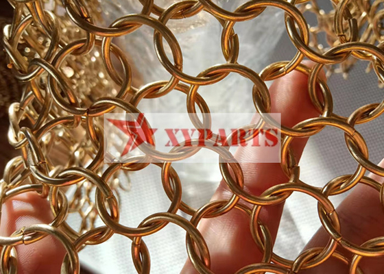 1.2*10mm Brass Or Copper Chainmail Mesh Metal Ring Curtain For Drapery Mesh