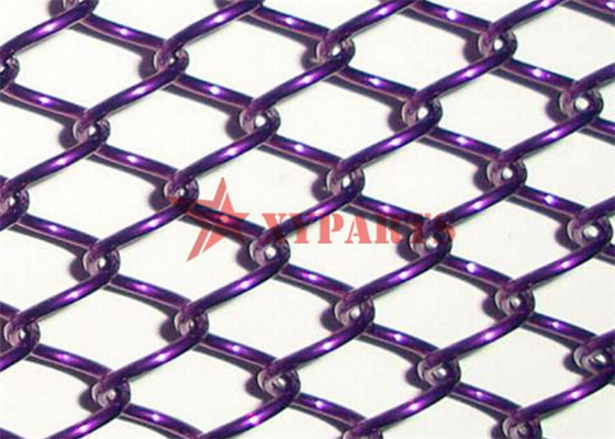 Aluminum Spiral 1mm Metal Mesh Curtain Customized Size Color For Partition Screen