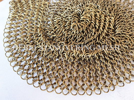 1.5mm*15mm Welded Chainmail Curtain With Metal Rings For Interior Decoration