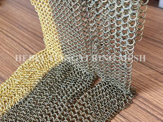 SS Eletroplating Treatment Metal Round Ring Mesh Curtain With Different Color