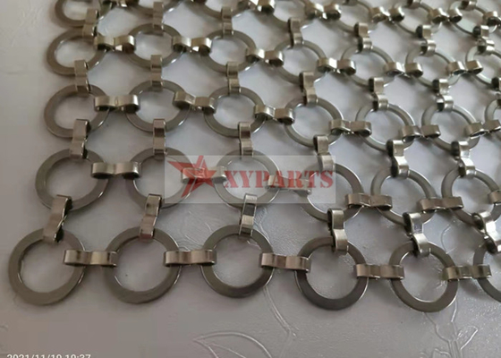 Stainless Steel S Type Flat Wire 3.0mm Ring Metal Mesh Curtain  For Interior Partition