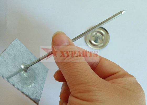 Zinc Plated Insulation Mounting Pins Self Adhesive Spindle With Square Base 