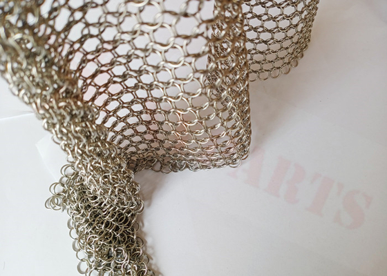 Stainless Steel 1.2mm X 10mm Metal Ring Mesh Curtain In Hotel Or Restaurant