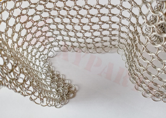 Ss 12mm Ring Mesh Curtain With Rod In Decoration Of Shipping Malls