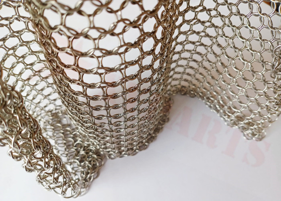 10mm Stainless Steel Wire Ring Mesh Curtain With Tracks For Space Partition