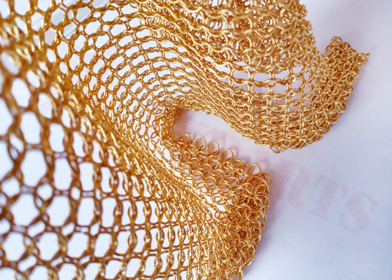 12mm Stainless Steel Ring Mesh Curtain Gold Color Hotel Decoration