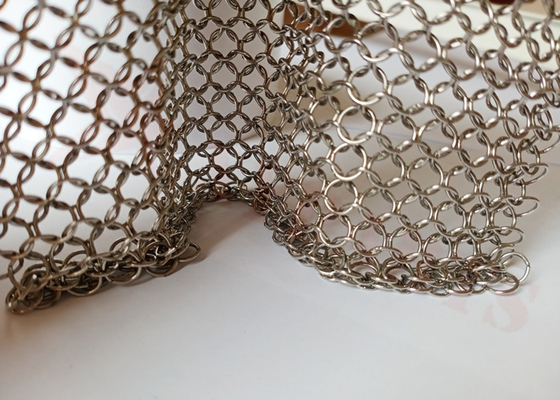 0.8x7mm Stainless Steel Ring Mesh Drapery For Decoration Of Office Buildings