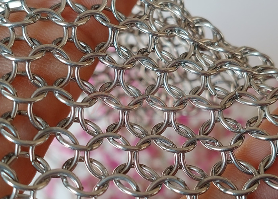 304 Stainless Steel Welded Ring Mesh Curtain For Separating Interiors