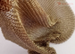 Gold Color Weld Stainless Steel Ring Mesh Curtain 0.53mm X 3.81mm For Hotel Decoration