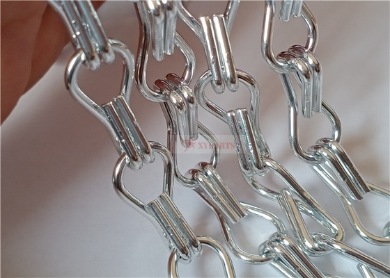 2.0mm Aluminum Chain Link Curtains Silver Color For Room Dividers