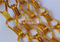 Gold Color Article Chain Link Metal Mesh Curtain 2.0mm For Room And Space Divider