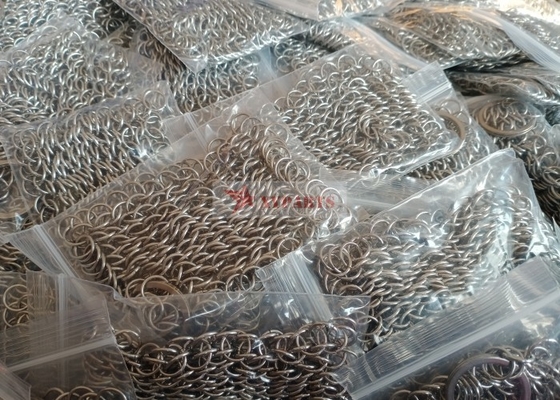 5 Inch Cast Iron Chainmail Scrubbers Food Grade Stainless Steel Material