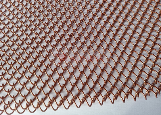 Copper Color Metal Coil Curtains 8x8mm Used As Room Dividers For Internal Decoration