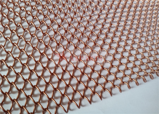 Aluminium Alloy Coil Mesh Drapery Copper Color Used As Space Divider Curtains