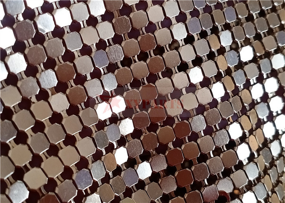 6x6mm Sequin Metal Mesh Fabric Aluminium For Interior Space Decoration