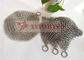 Round Stainless Steel Ring Weave Chainmail Pan Scrubber Cast Iron Mesh Scrubber