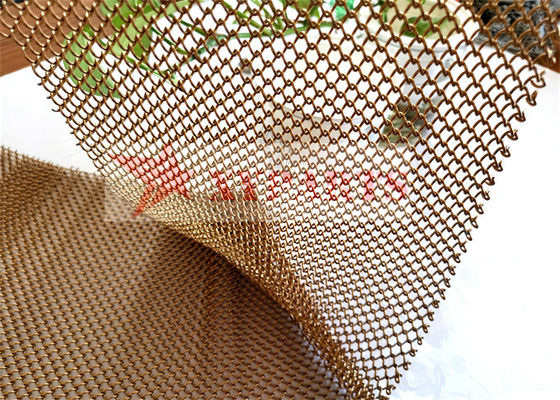 Installtion System Gold Aluminum Mesh Curtain