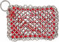 Stainless Steel Silicone Chainmail Scrubbing Pad For Cast Iron Skillets Cleaning