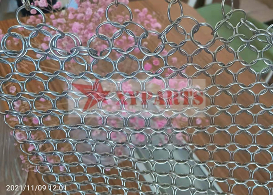 Stainless Steel Welded Chain Mail Ring Curtain For Screen