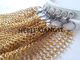 Shining Gold Color 304 Stainless Steel Ring Mesh Chainmail Room Divider Curtain 1mm X 8mm