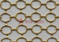 Gold Color Ring Mesh Curtain Linked With 'S' Hook As Space Divider For Hotel Decoration