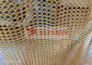 Gold Color Carbon Steel Chainmail Curtain For Coffee Shop Decoration