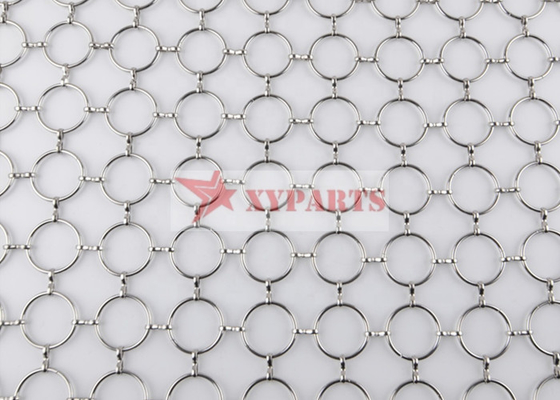 Stainless Steel S Type Flat Wire 3.0mm Ring Metal Mesh Curtain  For Interior Partition