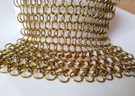 7mm Stainless Steel Ring Mesh Curtain Antique Bronze For Architecture