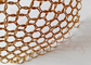 Gold Color Architectural Metal Mesh Curtain 1.5x15mm Stainless Steel