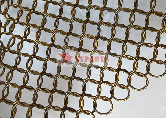 Fire Prevention Stainless Steel Ring Mesh Drapery Used As Decorative Metal Curtain