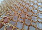 Gold Color Stainless Steel Decorative Ring Mesh Curtain For Architecture Design